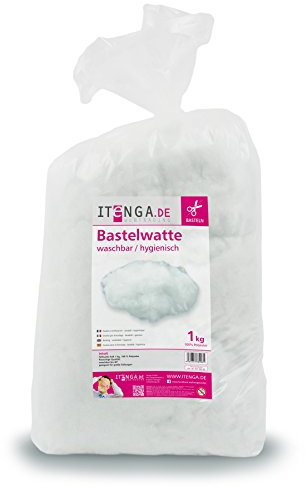 itenga Bastelwatte Füllwatte weiß 1 kg