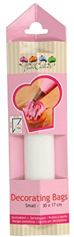 FunCakes Einweg-Spritztüten 30cm, 10 Stück, Weiß, 30 cm