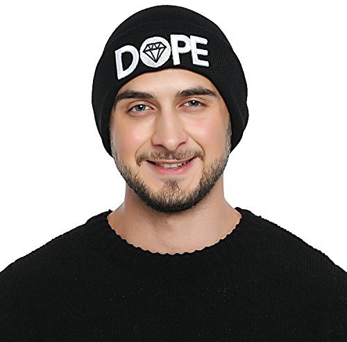 DonDon Mütze Herren Beanie Statement Wintermütze DOPE