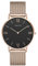 Cristal Montre Or Rose - Cadran Noir - Bracelet milanais Or Rose (Or Rose/Noir)