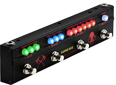 SONICAKE Distortion Guitar Pedal Multi Effects Guitar Pedal Heavy Metal HiGain Boost Chorus Delay Guitar Pedal Black Hammer