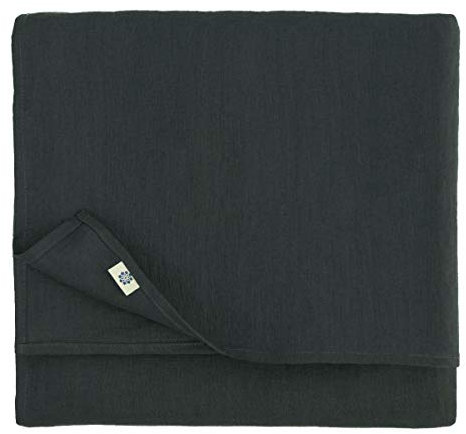 Linen & Cotton Tischdecke Stoff Tischtuch Tischwäsche Hygge 100% Leinen, Schwarz (140 x 300 cm) Rechteckig Lang für Home Küche Esstisch Cafe Restaurant Hotel Dekoration Party Sommer
