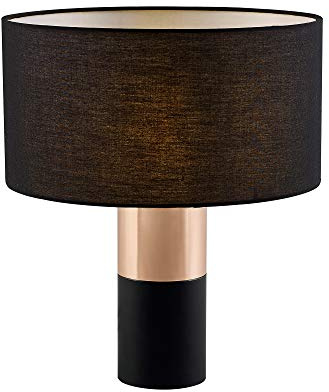 Teamson Home Ayden Table Lamp with Touch Control, Standing Light with Tap Sensor, Modern Lighting in Black for Living Room, Bedroom or Dining Room