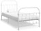 vidaXL Bettgestell Klassisch Metallbett Bett Einzelbett Schlafzimmerbett Bettrahmen Lattenrost Ehebett Schlafzimmermöbel Weiß Metall 100x200cm