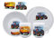 Carstens Keramik® Geschirr-Set mit Namen Porzellan Trecker Traktor Landwirt bestehend aus Tasse Teller und Schale