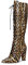 Castamere Stivali Donna polpaccio Lacci Cerniera Boots Tacco a Blocco 10CM High Heels Giallo Leopardo Scarpe EU 42