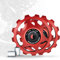 IMPALAPRO Bike 2 Stück Fahrradumwerfer Schaltröllchen 13T Aluminium CNC Schaltröllchen Keramiklager - Fahrrad Schaltwerk Riemenscheibe - Shimano Schaltwerkröllchen - Fahrrad schaltwerk (Rot)