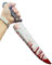 Rubber Johnnies Bloody Butchers Knife, Con Safe, 46cm Long, Brown Handled, Halloween Wepaons, Movie Prop, Fake Myers