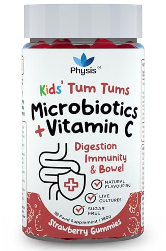 Physis Kids Probiotics Gummies with Vitamin C | 60 Gummies | Probiotics for Children | Chewable Kids Vitamins | Childrens Gut Health | Ages 2+