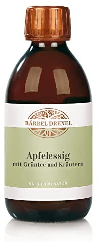 BÄRBEL DREXEL® Apfelessig mit Grüntee, Kräutern und Vitamin C (250 ml), Premium Herstellung Deutschland, Stoffwechsel unterstützen Zum Abnehmen, Ingwer Thymian Zimt Pfefferminze, Apple Cider Vinegar