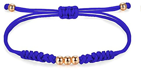 JENDEAR SHINE Pulsera de Cuerda Trenzada Para Mujer, Pulsera Hecha a Mano con Cuentas y Nudos, Regalo de la Suerte de la Amistad de Cumpleaños de Niña, Joyería Roja y Negra