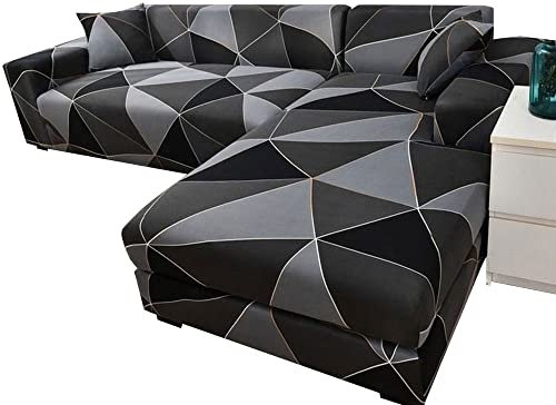 ZZDZW Sofahusse L Form, Sofabezug Wasserdicht Sofa Überzug Ecksofa Beige Rechts Links Couchbezug U Form Groß Couch Hussen 1 2 3 4 Sitzer Stretch Eckcouch L-vormig Bezug Sofabezüge