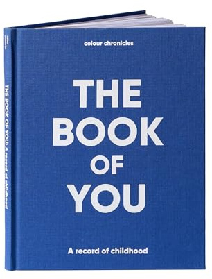 Colour Chronicles - The Book of You | Childhood Memory Book for Ages 1-16 | 1st Birthday Gift | Fill-in Journal for Kids & Parents | Inclusive Keepsake | Cloth Covered Hardback | 112 Pages – Blue