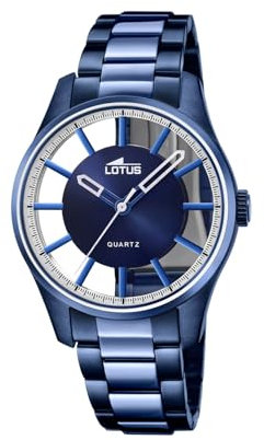 Lotus Herren Armbanduhr aus Edelstahl in der Farbe Blau 41mm, Wasserdichtigkeit: 5Bar, 18904/1
