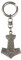 Martello di Thor Portachiavi VIKINGS placcato argento. Mjöllnir Amuleto norreno vichingo Forza e Protezione. Idea Regalo originale appassionati Fantasy Cosplay. Ciondolo artigianale H 4,5 cm