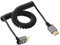 cablecc 4K 60 Hz Stretch-Spiralkabel, HDMI 2.0-Stecker auf HDMI-Stecker, 90 Grad nach unten abgewinkelt, für Laptop-Monitor, HDTV-Computer