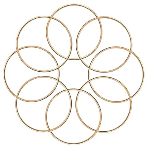 KALIONE Metallringe zum Basteln 10 Stück 15cm Gold Metallringe Metall Ringe Deko für Traumfänger Ring, Makramee Ring, Wickeltechnik, Floristik,Hochzeitskranz,Hoops