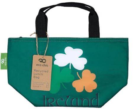 ECO CHIC Lightweight Foldable Insulated Lunch Bag Water Resistant Cooler Bag (Tourist Collection Ireland)
