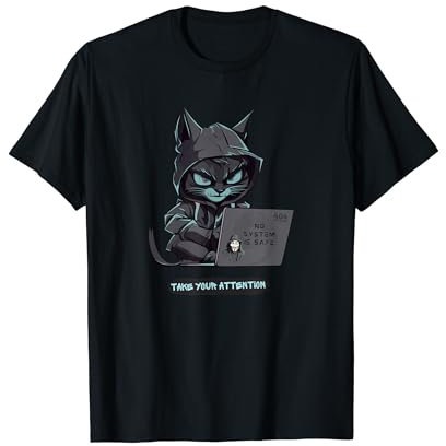 Cooles Anonymous Katzen-Hacker-Kostüm für sie/ihn T-Shirt