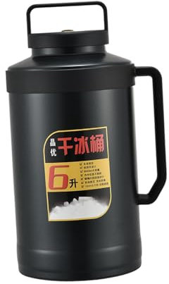 Gralara Dry Ice Bucket Container Dry Ice Dedicated Jar 6L Thermal Bottle Insulation Tank for Catering Parties RV Restaurants Bars