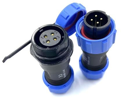 Connecteur Aviation Plug SP17 4 broches, IP68 4 broches sans soudure, prise d'aviation étanche et anti-poussière pour lampes d'extérieur, utilise 500 V 5 A (câble 18 AWG à sertir)