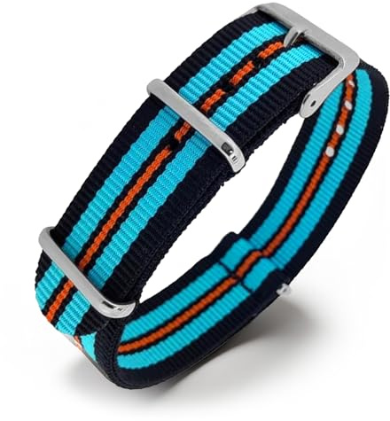 Natos.com - NATO Uhrenarmband, Militär Nylon Strap, Uhrenarmbänder Herren und Damen, Edelstahlschnalle, 18mm 20mm 22mm