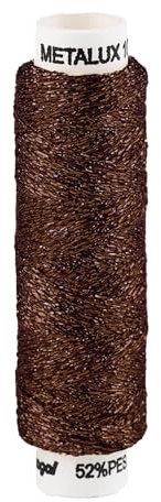 1 Spule Metallgarn Stickgarn Nähgarn 100m metallic Faden Effekt Applikation, Farbwahl, Farbe:braun