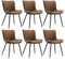 Goeurvant Esszimmerstühle Kunstleder Braun 6er Set Stühle Esszimmer Wohnzimmerstuhl Polsterstuhl Küchenstuhl für Esszimmer Wohnzimmer