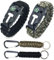 FIMWOLZ 2 Pcs Survival Armband mit Pfeife Feuerstein und Kompass Multifunktionales Paracord Armband für Outdoor-Aktivitäten mit 2 Paracord Armband