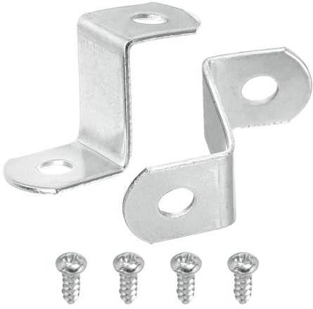 QUARKZMAN 10 Pièces de Clips de Toile Décalés de 3/4, Clips de Miroir Encadré en Forme de Z pour Peinture sur Toile avec 2 Trous de Montage avec Vis, Argent