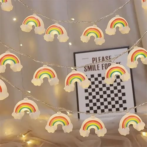 Rainbow Fairy String Lights 3m 20led Cloud Light Battery Operated Decorative Lighting for Bedroom Patio Garden Party Indoor Outdoor Decoration
