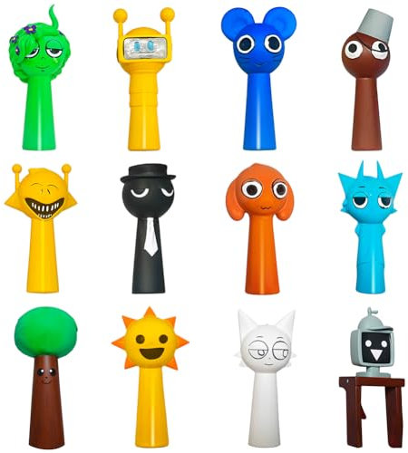 Kouipoie S-prunki Action Figures, 12 Pack Colorful Toy Figures for Kids, for Boys and Girls Ages 3+ Safe, Durable, and Fun, The for any S-prunki Games fan (12PCS B)