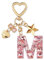 ZVRSUA Nom Lettre Initiale Porte-clés avec Papillon Étoile pour Adolescentes et Filles et Femmes，Alphabet Initial Keyring pour Portefeuilles Sac à Main Charme， Letter Keychains (Rose lettre M)