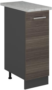 Vicco Apothekerunterschrank R-Line, Medizinschrank für die Küche, Edelgrau, 30 cm AP Marmor