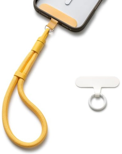 MORSUNBELA Handykette Handschlaufe Handy, Handykette kurz, Verstellbare Handyband Kurz, Handyketten Handgelenk, Band für Handyhülle, für Handyhülle, Schlüssel - Gelb
