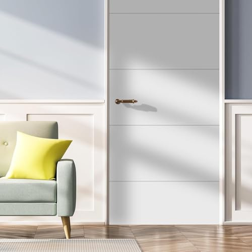 Sticker Porte Blanc Papier Peint, Blanc Autocollant Poster Auto-Adhésif, Chambre Salon Salle de Bain Affiche Art Décor Mural 3D Stickers Porte 77 x 200 cm q.2851