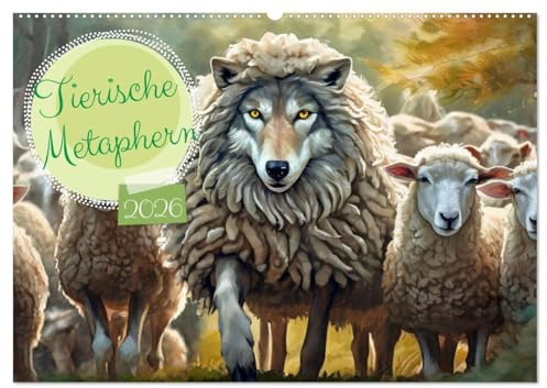 Tierische Metaphern (Wandkalender 2026 DIN A2 quer), CALVENDO Monatskalender: Bekannte Redewendungen werden auf humorvolle Weise durch tierische ... für ein Schmunzeln sorgt. (CALVENDO Tiere)