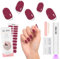 BUTBU Semi Cured Gel Nail Strips, 20 Pcs Gel-Nail Stickers with Mini UV Lamp, Self-Adhesive Waterproof Nails Wraps, gel nail-Polish-Strips with nails File for DIY nail-Art (Purple)