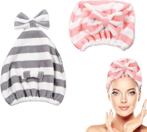 Zhangfang Große ultrafeine Faser Handtuchkappe, schnell trocknendes Haartuch, super weiches und super saugfähiges trockenes Haartuch Stirnband