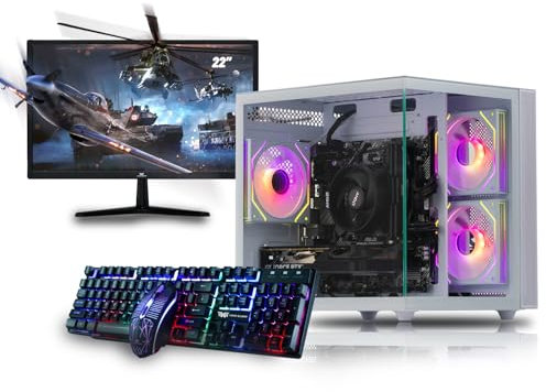 Veno Scorp Gaming PC 22 75Hz Bundle AMD Ryzen 7 5700X Processor Nvidia RTX 3050 6GB Graphics Card - 16GB 3200MHz Ram - 1TB NVMe SSD - 550W PSU - Windows 11 - WiFi - Mini Nem 3 white