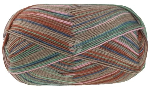 LANA GROSSA Meilenweit Caprese | Sockenklassiker, bedruckt und waschmaschinenfest | Handstrickgarn aus 80% Schurwolle & 20% Polyamid | 100g Wolle zum Stricken & Häkeln | 420m Garn FB 7032