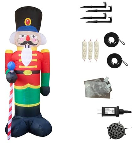 TTETTZ Nussknacker Zum Aufblasen für Die Weihnachtszeit, mit LED Beleuchtung, EU Stecker, Dekoration für Den Außenbereich