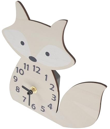 TOPPERFUN Holzuhr in Fuchsform Schallgedämmte Wanduhr Zum Aufhängen Dekoratives Zimmertiming Für Wohnzimmer Und Schlafzimmer Für Kinderzimmer Und Büro