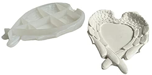 Wing Love-Heart - Molde de silicona para platos de resina y yeso y cristal epoxi para manualidades