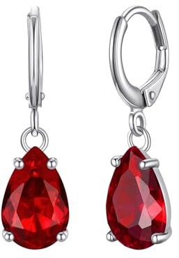 Bestyle Ohrringe Silber 925 Hängend, Sterlingsilber Ohrringe Damen 925 mit Birnenförmig Geburtsstein, Zirkonia Hängeohrringe Geschenk für Damen Frauen Freundin Mama