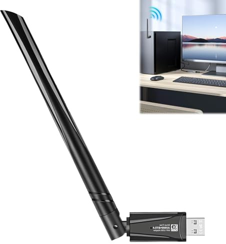 2-IN-1 Wi-Fi 6 Bluetooth 5.4 WiFi Adapter for PC, WiFi Dongle AX900 5GHz/2.4GHz USB Wireless Adapter for PC, Wireless WiFi Dongle for Windows 11/10/7 Laptop Desktop