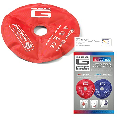 Neo G Hot and Cold Therapy Disc – Reusable Heat Pack Ice Pack for Injuries, Muscle Inflammation, Joint Pain, Swelling, Sprains – Flexible & Dual Function - Class 1 Medical Device - 1 Disc - Blue/Red