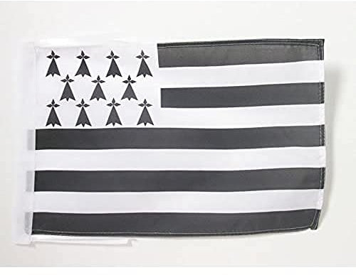AZ FLAG - Drapeau Bretagne - 45x30 cm - Pavillon Breton - France Polyester Léger Avec Deux Cordelettes - 20g