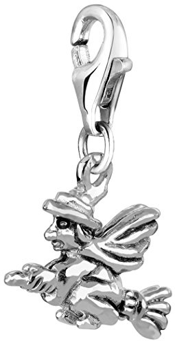 Nenalina plata charm colgante bruja en escoba para collares y pulseras para mujer 713105-000