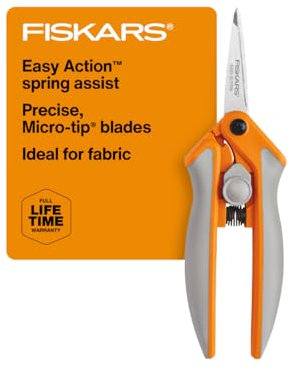 Fiskars RazorEdge Micro-Tip Easy Action Scissors - 6 - Stainless Steel Fabric Scissors - Arts and Crafts - Orange